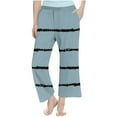 thumbnail image 4 of breaise Wide Leg Pants for Girls Baggy Casual Palazzo Pants Stripe Lounge Trousers with Pockets, 4 of 8