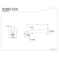 thumbnail image 2 of Kingston Brass K150C2 Bras de Douche Classique - Finition Laiton Poli, 2 of 2