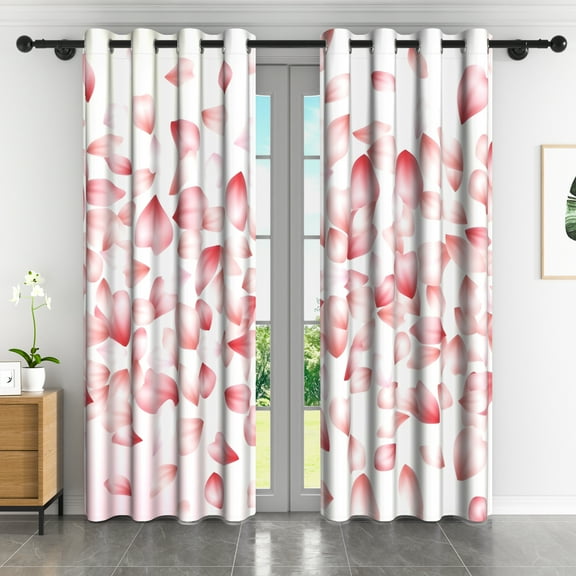 Lfeey Blackout Curtains for Girl's Bedroom, Set of 2, 42x72 inches, Cherry Blossom Pink