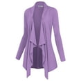 thumbnail image 2 of Made by Johnny Women's Drape Front Open Cardigan Long Sleeve Irregular Hem S-5XL Plus Size XXXXXL LILAC, 2 of 6