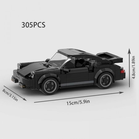 MOC Black Turbo Racing Sports Car Vehicle City Speed Champion Racer Building Blocks Brick Creative Garage Toys Thanksgiving Gift