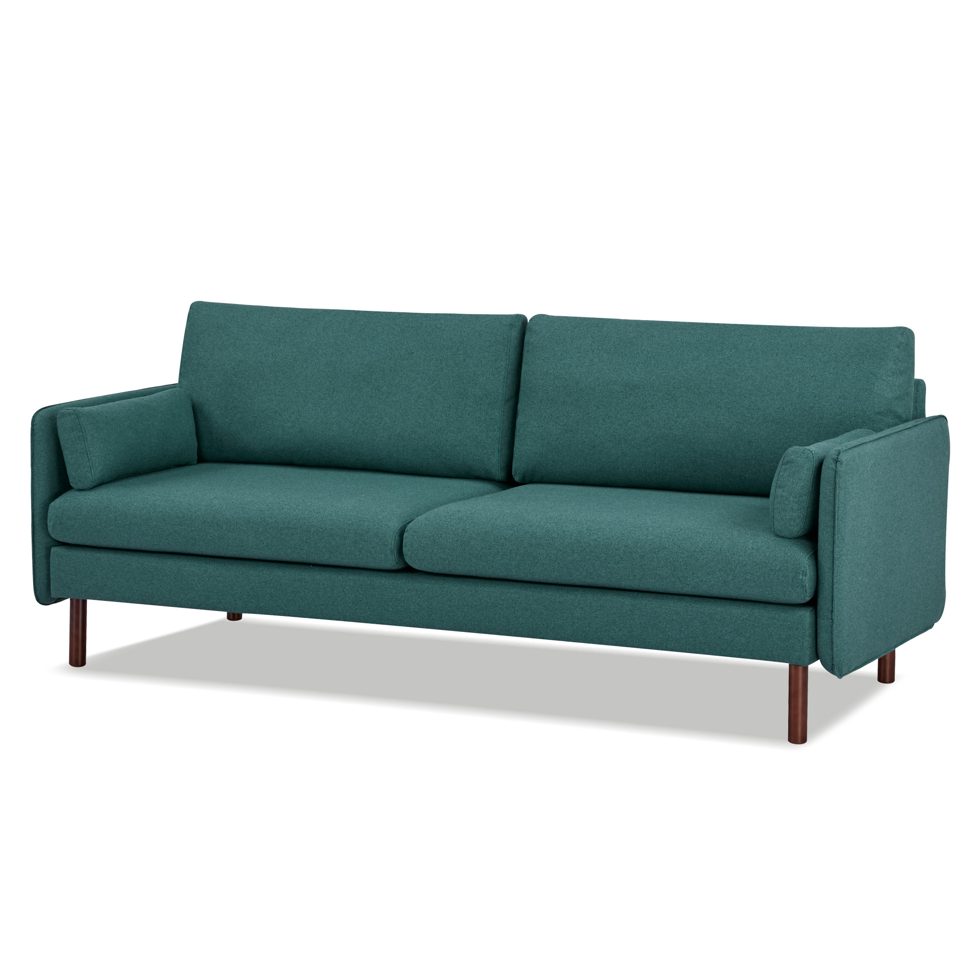 A&D Home Yucca Dark Green Polyester Modern Sofa, Upholstered Contemporary Couch