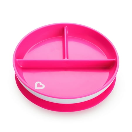 Munchkin Stay Put Divided Suction Toddler Plates - Pink