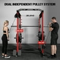 thumbnail image 4 of Forgemus Smith Machine, Multi-Function Power Cage with Dual Pulley Cable Crossover System, 2000LBS All-in-One Squat Rack with Smith Bar and Attachments, Workout Machine for Home Gym, 4 of 10