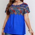 thumbnail image 2 of Birdeem Blouses pour Femmes Grande Taille d'Été Décontractée Imprimée Col Rond Manches Courtes, 2 of 12