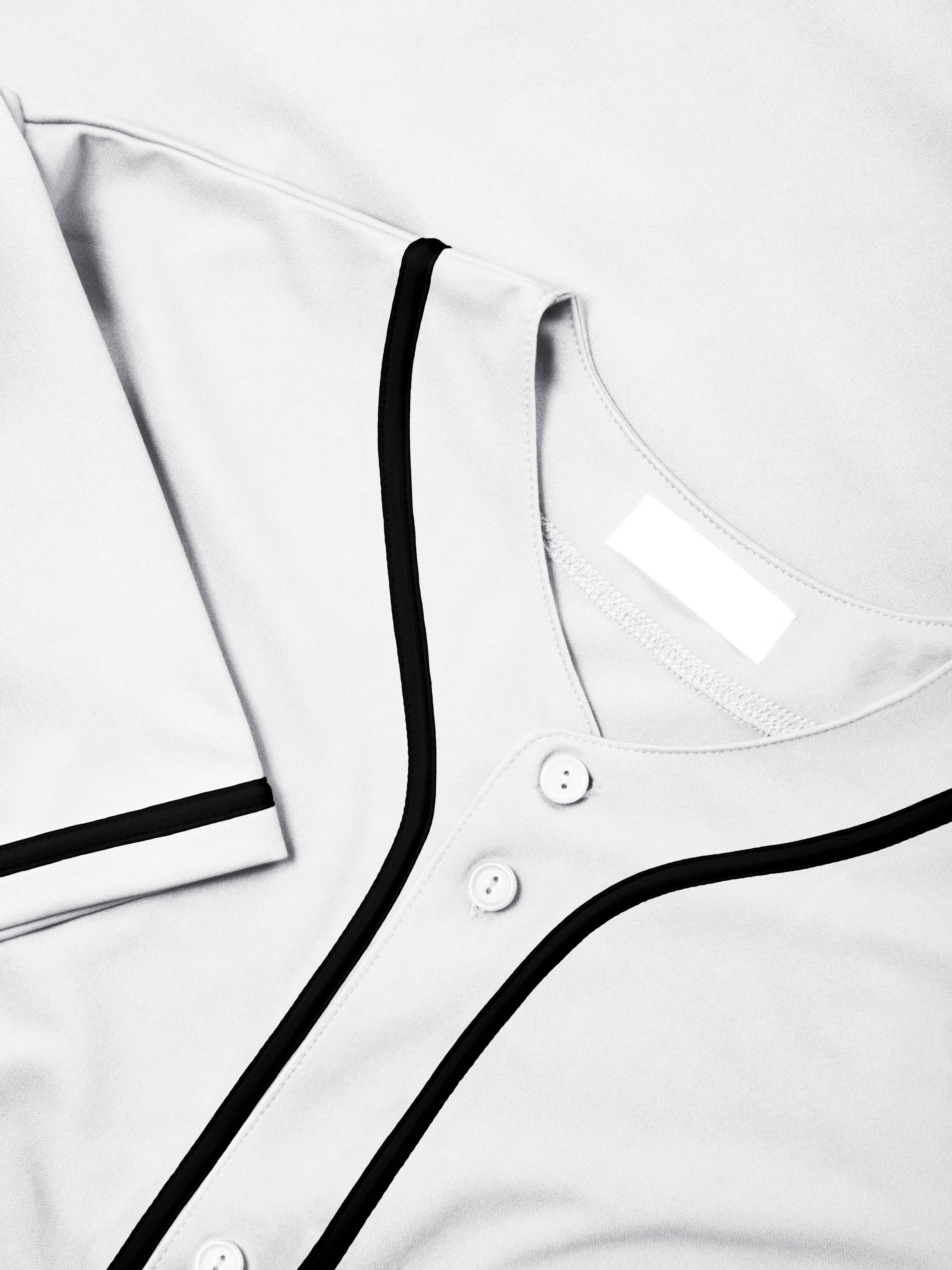 Camiseta de Equipo Deportiva para Hombre, Imprimible en Blanco, Cuello de Béisbol con Botones 3