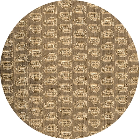 Ahgly Company Indoor Round Oriental Brown Industrial Area Rugs, 3' Round