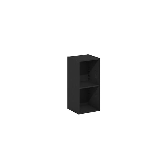 Narrow Bookcase 2-Tier Storage Shelf - Blackwood Finish - 10" Wide