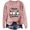 Pink, variant on Pullover Sweaters for Women Christmas Merry Letter Santa Round Neck Long Sleeved Casual Fall Sweaters For Women