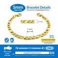 thumbnail image 3 of MedicEngraved Bracelet d'Alerte Médicale Personnalisé en Acier Inoxydable Or Jaune - Maillon Figaro 5 mm, 3 of 7