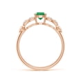 thumbnail image 2 of ANGARA Natural Nature Inspired Round Emerald Leaf Shank Ring in 14K Rose Gold for Women (Size-5mm) | May Birthstone, Birthday, Anniversary, Jewelry Gift for Women | Natural Emerald Ring, 2 of 10