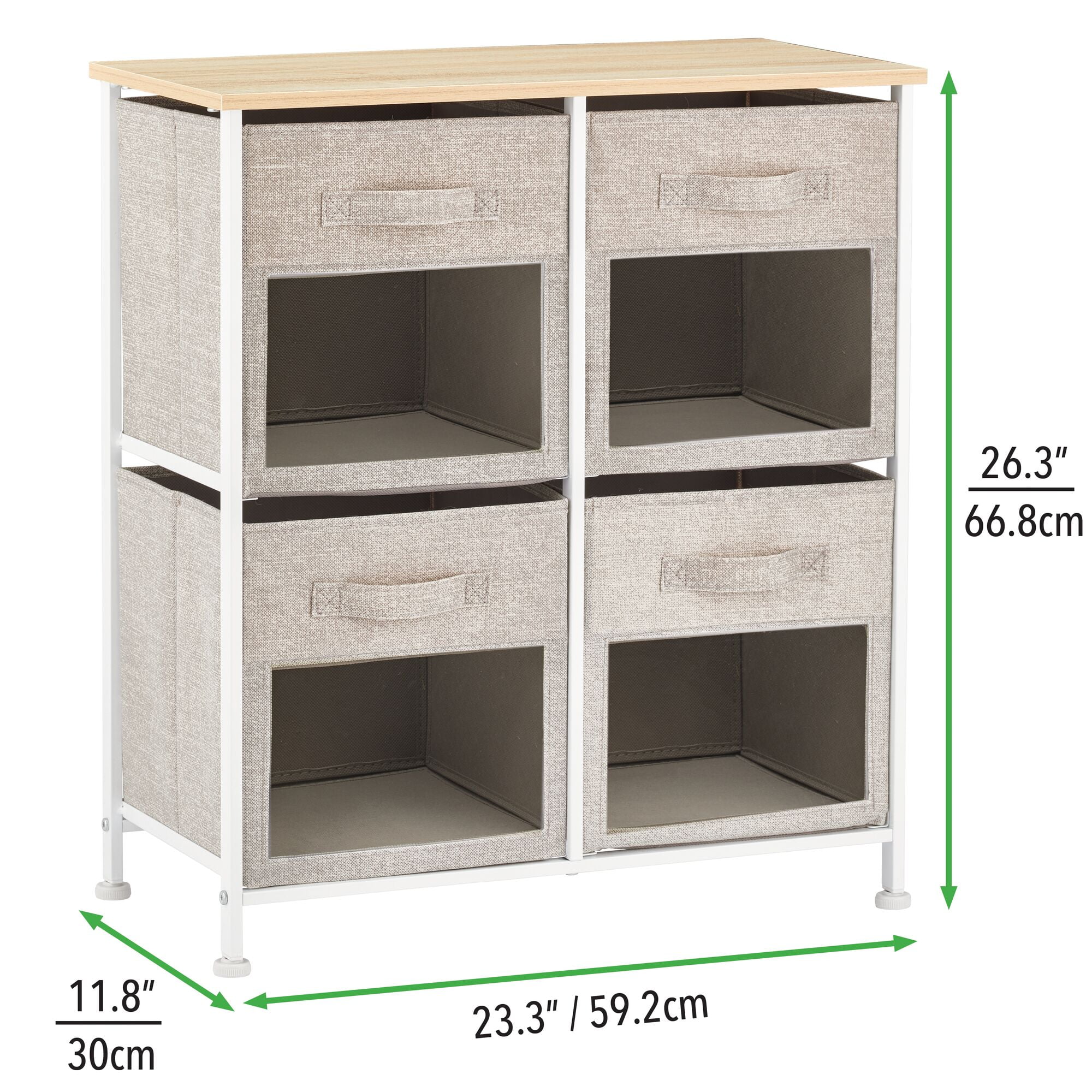 Altra 4-Bin Canvas Storage Organizer Shelf Unit Cube Drawers Kids Toys Clothes 