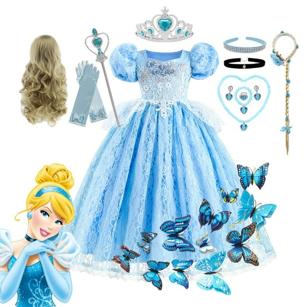 Disney Vestidos de Fiesta de Cenicienta para ninas vestido de baile de princesa disfraz de Cosplay vestido de encaje para ninos elegante vestido de tutu ropa Fivean unisex Bodega Aurrera en linea