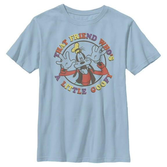 Boy's Mickey & Friends That Friend Who is a Little Goofy  Graphic Tee Light Blue Large