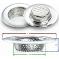 thumbnail image 4 of 3 Pcs 4.5" Stainless Steel Large Wide Rim Sink Strainer For Kitchen Drain Basket, 4 of 6
