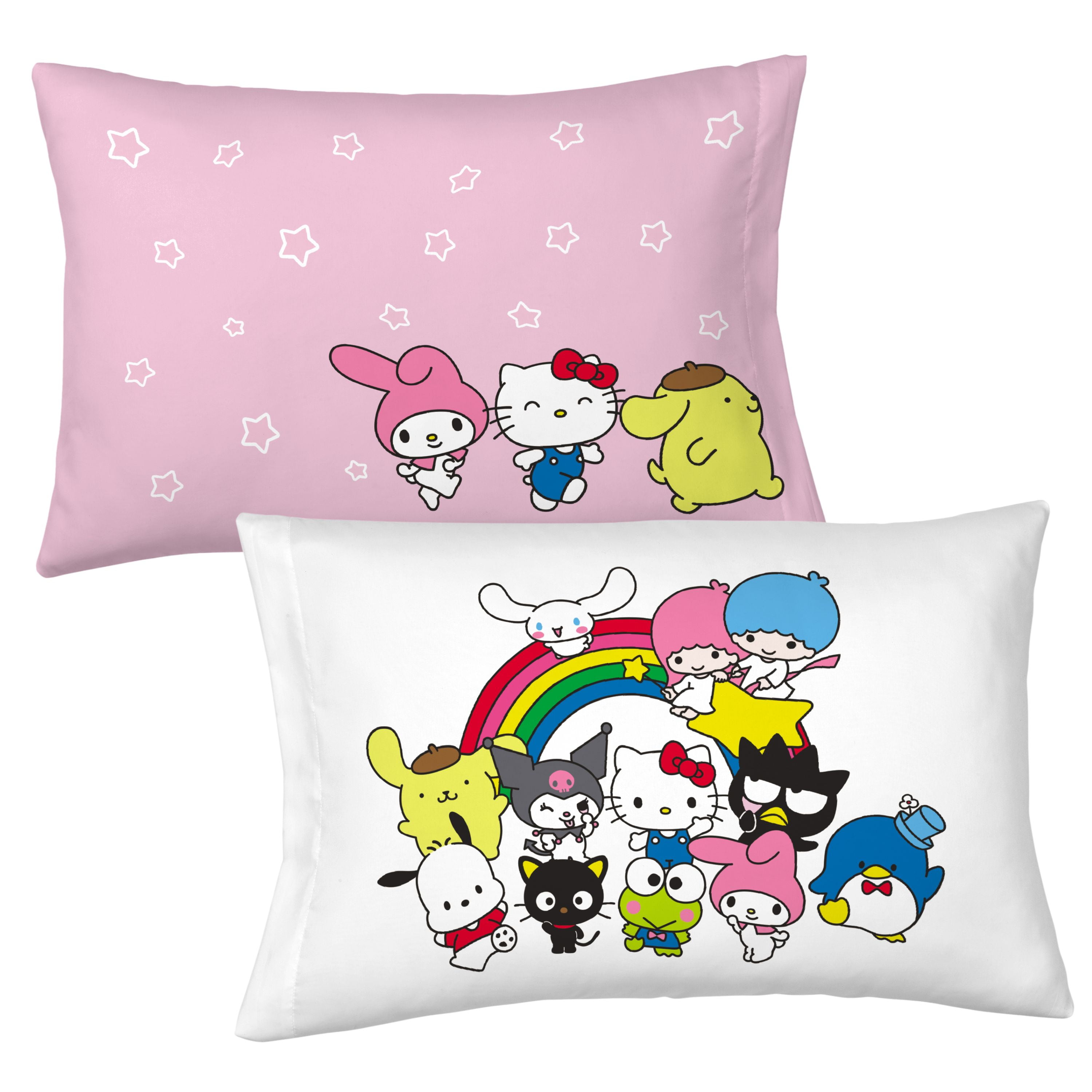 Hello Kitty and Friends Kids 6 Piece Reversible Comforter, Bed in a Bag, Queen