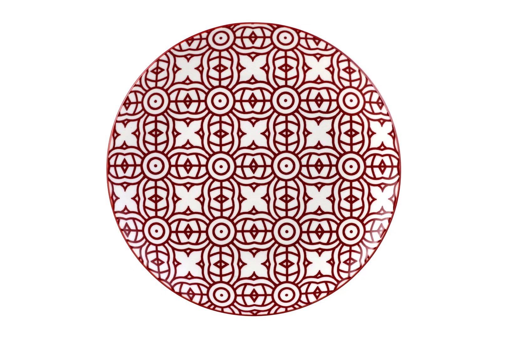 Mainstays Chiara 4 Piece Stoneware Round Red Salad Plates