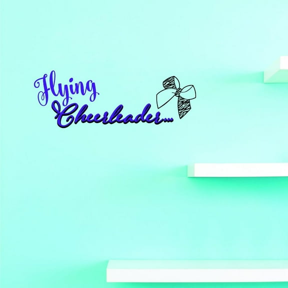 Custom Decals Flying Cheerleader Wall Art Size: 8 X 30 Inches Color: Multi