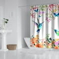 thumbnail image 2 of Watercolor Flower Hummingbird Shower Curtain for Bathroom Set Modern Floral Bird Home Bathtub Decor with 12 Hooks Washable Durable Polyester Fabric 72"x72", 2 of 4