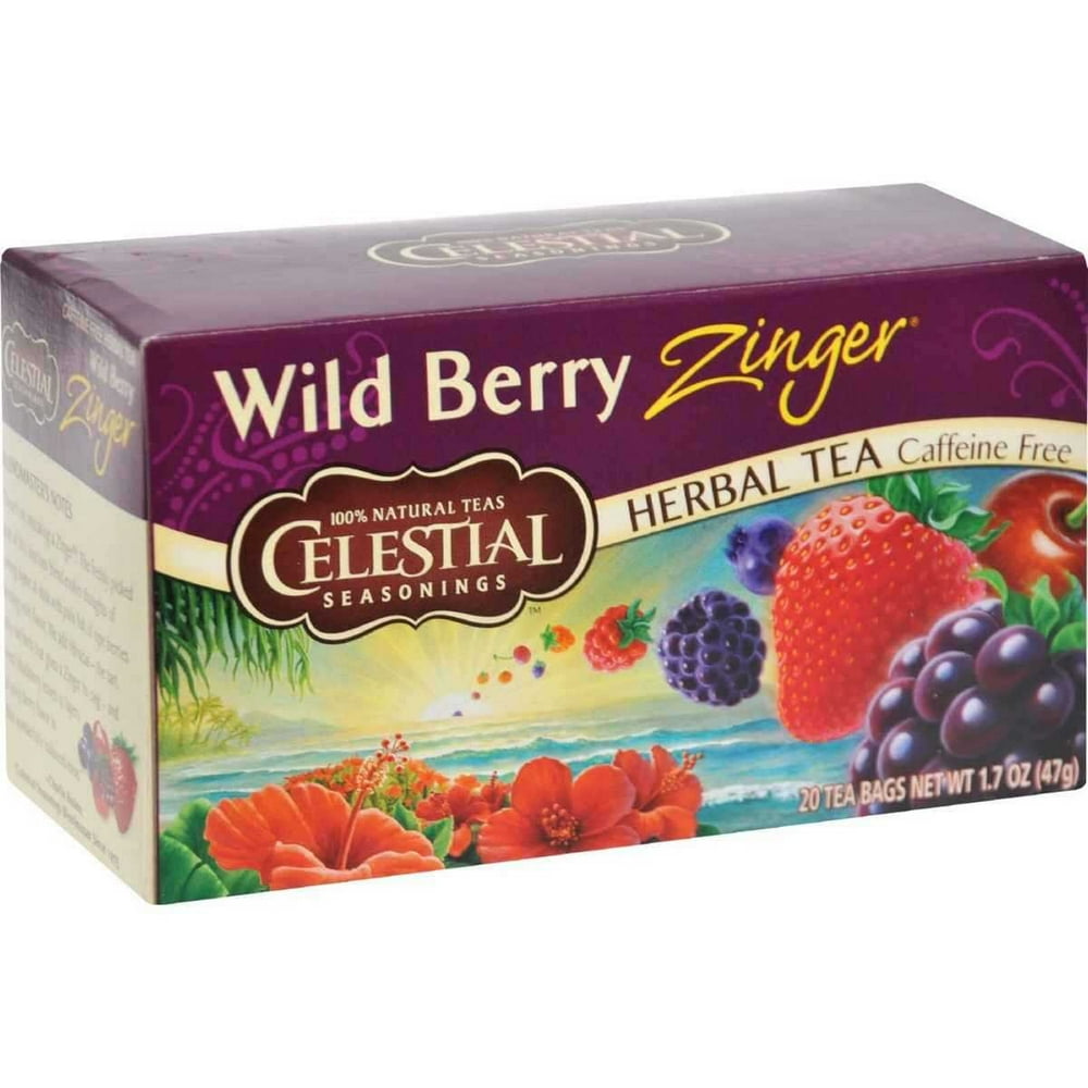 Herb Tea Wild Berry Zinger, 20count (Pack of 6), A medley of berry