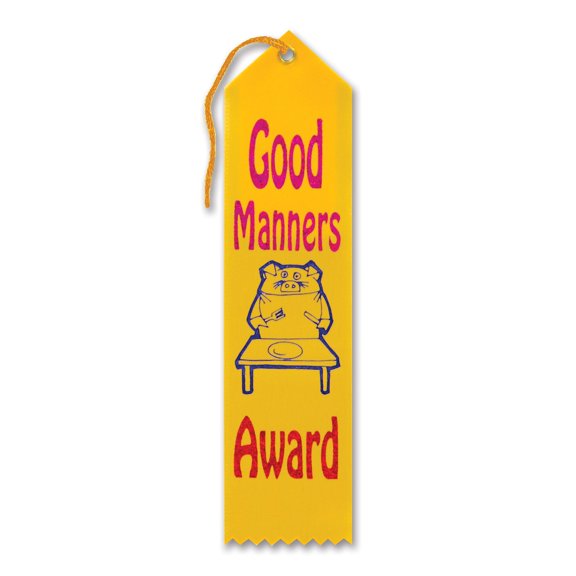 Beistle Good Manners Ribbon Award, Multicolor - 1pack