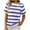 Yellow, variant on PeiLuo Women's Summer Striped Color Block Short Sleeve Crewneck Casual Loose Basic Tee Blouses