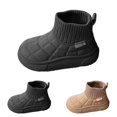 thumbnail image 4 of Otqutp Toddler Breathable Shoes Girls Boys Warm Boots Outdoor Warm Non Slip Mid Calf Padded Small Large Children's Winter Shoes for 3-11 Years(Black,3.5-4 Years), 4 of 9