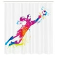 thumbnail image 3 of Ambesonne Rainbow Shower Curtain, Goalkeeper Catches Ball, 69"Wx84"L, Multicolor, 3 of 5