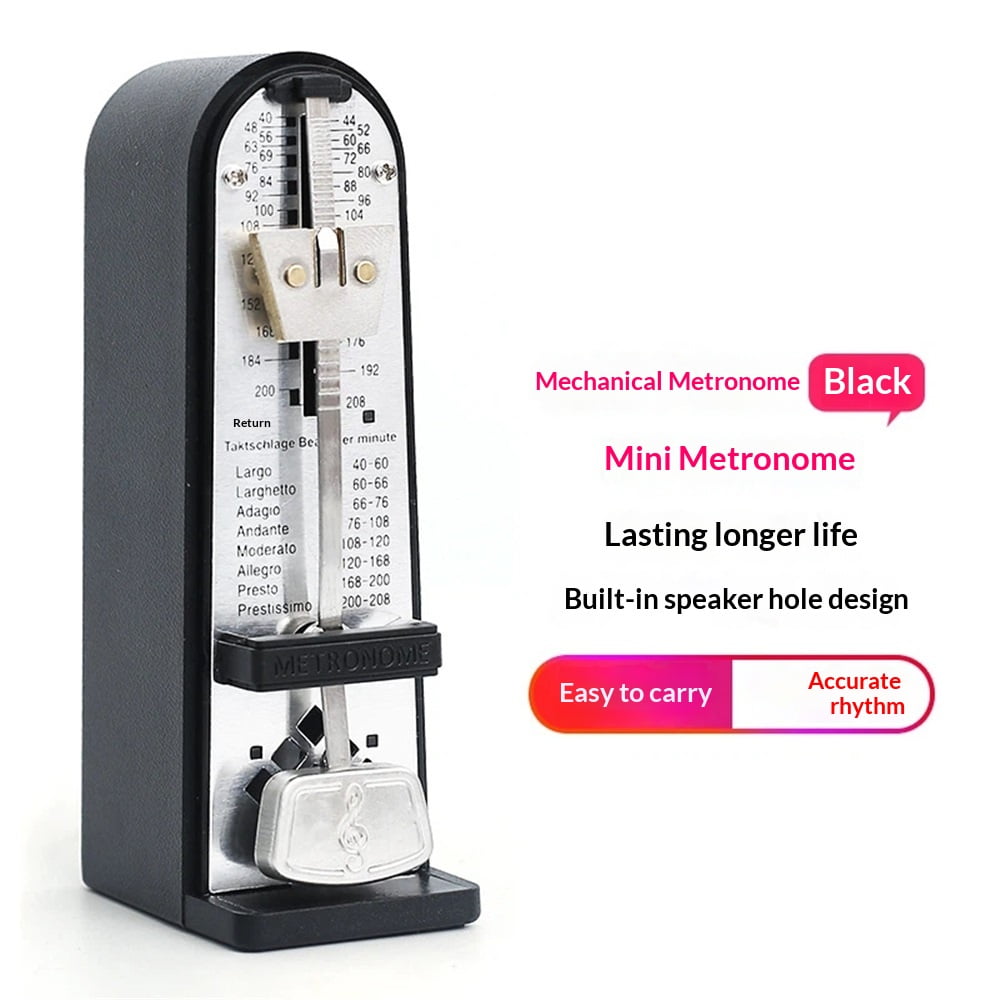 Mini Mechanical Metronome,High Accuracy Professional Musical Timer Universal Metronome for Piano Guitar Violin Ukulele Player,Black