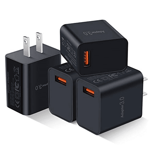 Fast Charge 3.0 USB Wall Charger [4-Pack] 5V 3A Fast Charging Block 18W QC Power Adapter for Wireless Charger Stand, Compatible with iPhone 16 15 14 Pro Max Galaxy S24 S23 Ultra 22 21 20 A03s
