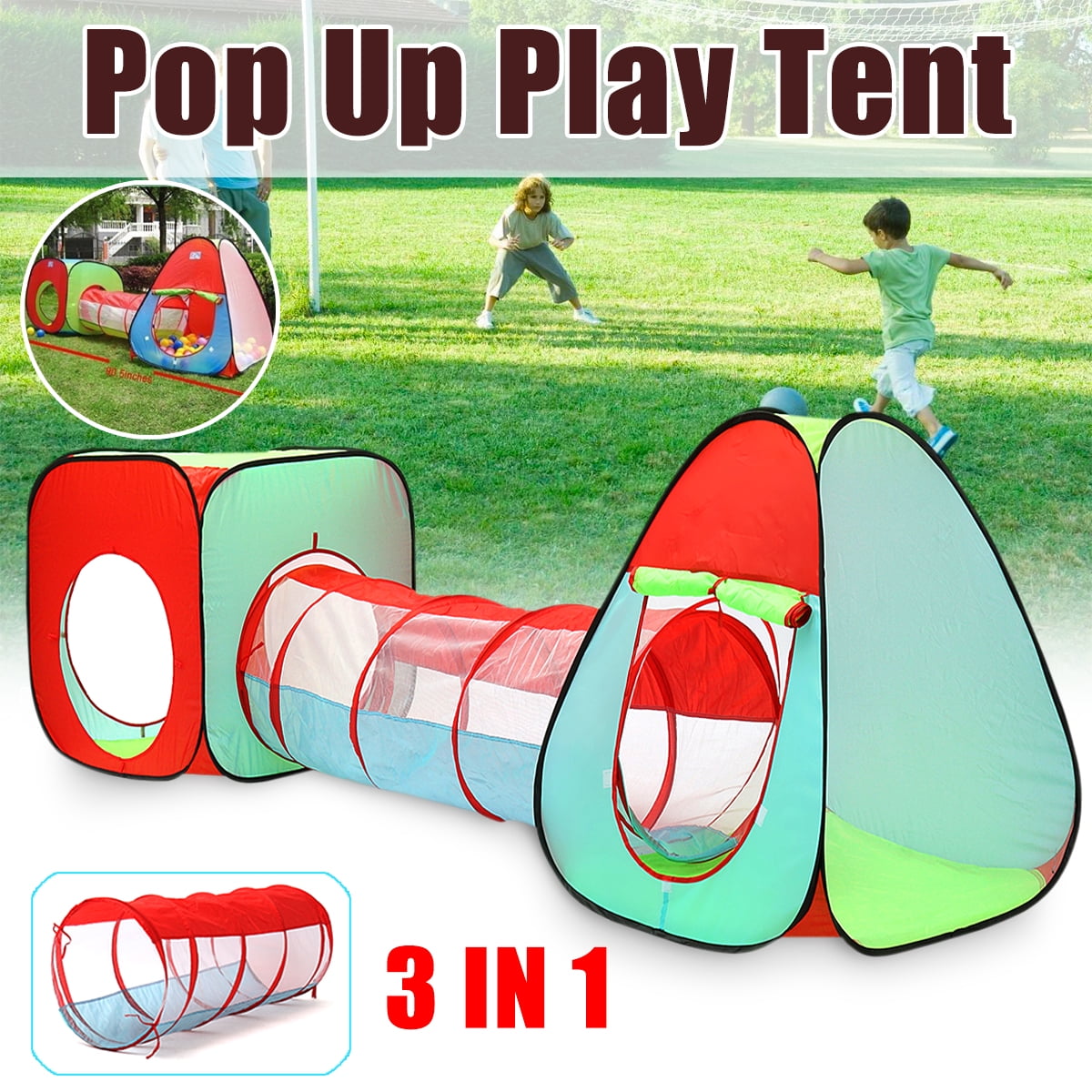 3Piece Set Lightweight 3 Pc. Tent Indoor/Outdoor Playhouse for Boys and Girls Kiddey Children’s