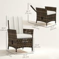 thumbnail image 3 of Outsunny Wicker Outdoor Recliner Chair with Adjustable Backrest, Cream, 3 of 10