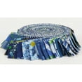 thumbnail image 3 of Soimoi 40Pcs Geometric & Texture Print Precut Fabrics Strips Roll Up 1.5x42inches Cotton Jelly Rolls For Quilting - Blue, 3 of 9