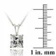 thumbnail image 2 of Silver Tone 3ct CZ Square Solitaire Necklace, 8mm, 2 of 3