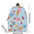 thumbnail image 5 of Ice Cream All Over Print Backpack, Lightweight Polyester Daily Daypack, Spacious Multi Compartment Backpack with Padded Ergonomic Straps for School Gym Travel Sports, 5 of 9