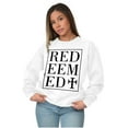 thumbnail image 4 of Redeemed Cross Christian Faith Unisex Plus Fleece Graphic Sweatshirt Brisco Brands 5X, 4 of 5