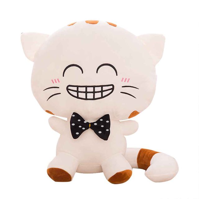 Gato Cojín de felpa Almohada Decoración para el hogar Muñeca Cara sonriente Juguetes de peluche GeweYeeli WJ1190-01