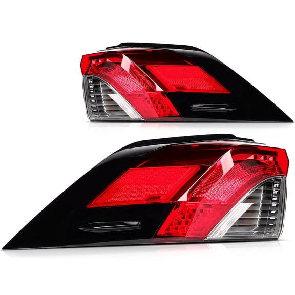 ECCPP Left Side Outer Taillight Assembly Fit with 2019-2023 for Toyota RAV4 Headlight Chrome Housing Red Lens OE:81560-0R090 81550-0R090 (Bulbs Not include)