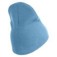 thumbnail image 3 of US Air Force Retired with Flag Symbol Embroidered 8 Inch Solid Knit Short Beanie Made in USA - Carolina Blue OSFM, 3 of 5