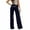 Navy, variant on Womens Pants Black Wing Print Detail Soft Loose Wide-Leg Pants Loose Fit Casual Evening Outings Daily Wear Trendy Stylish Pants