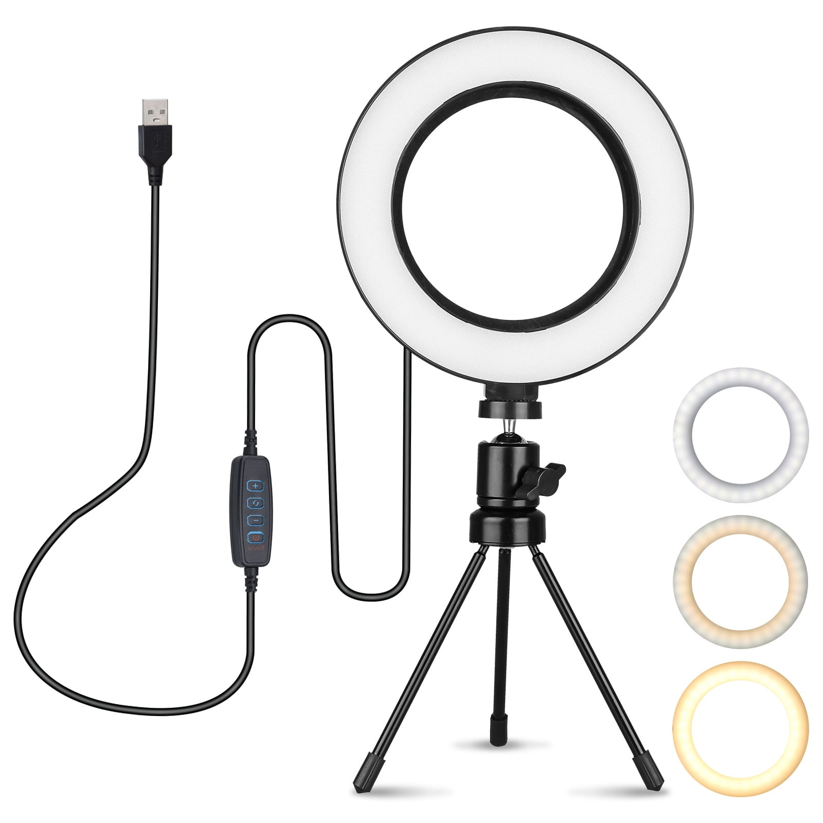 TSV 6 Inch Ring Light with Tripod Stand for YouTube Video, Photography and Makeup, 220012000K