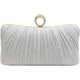 thumbnail image 1 of Bolso de mano con volantes brillantes y rhinestones para mujer con cadena desmontable, accesorio elegante para fiestas nocturnas y bodas, 1 of 3