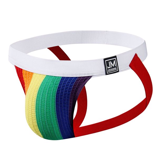 DNDKILG Men's Color Block Male Athletic Underwear Supporters Jockstrap Briefs Jock Strap G