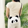 thumbnail image 2 of Bolsos de hombro de felpa para niños, monedero, bolso de mano, bandolera, Rana, oso, Panda, dibujos animados, 2 of 4