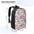 thumbnail image 2 of Uemuo Red Blue Leaves Printed Durable 17-inch Student Backpack - Lightweight, Waterproof, Adjustable Straps, Ideal for School, Work, Travel, 2 of 5