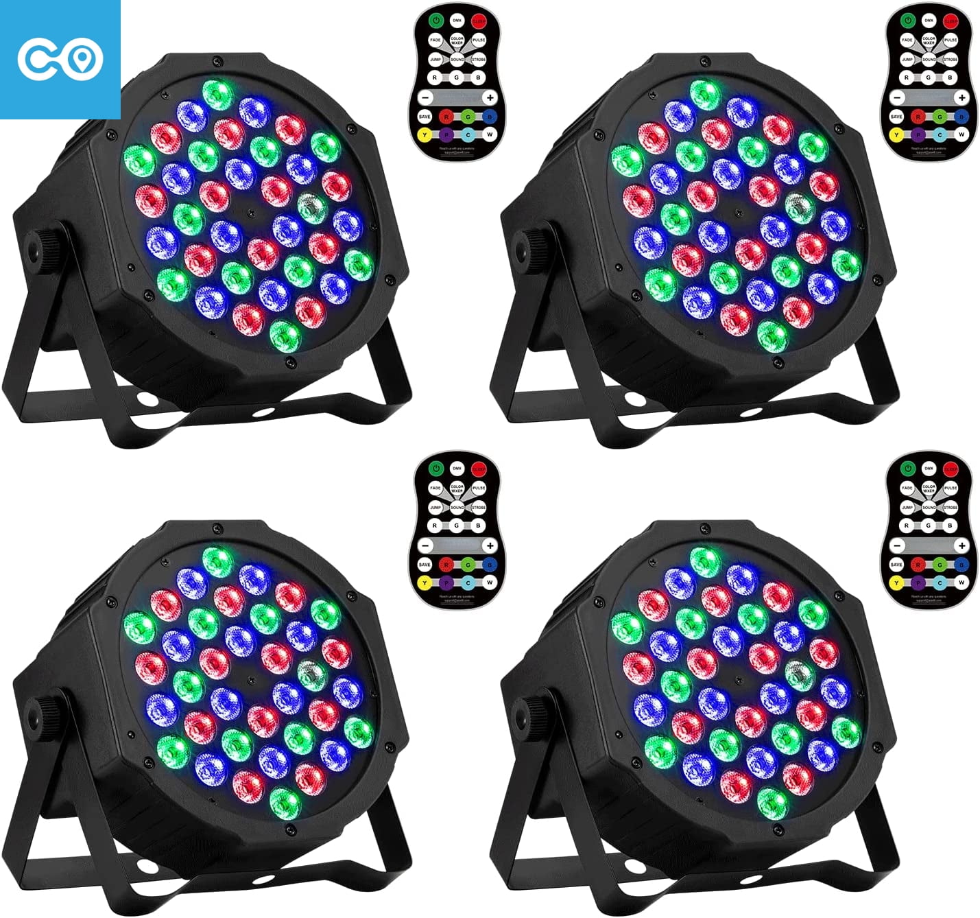 36 LED Stage Lights RGB DJ Lights Sound Activated Compatible with DMX