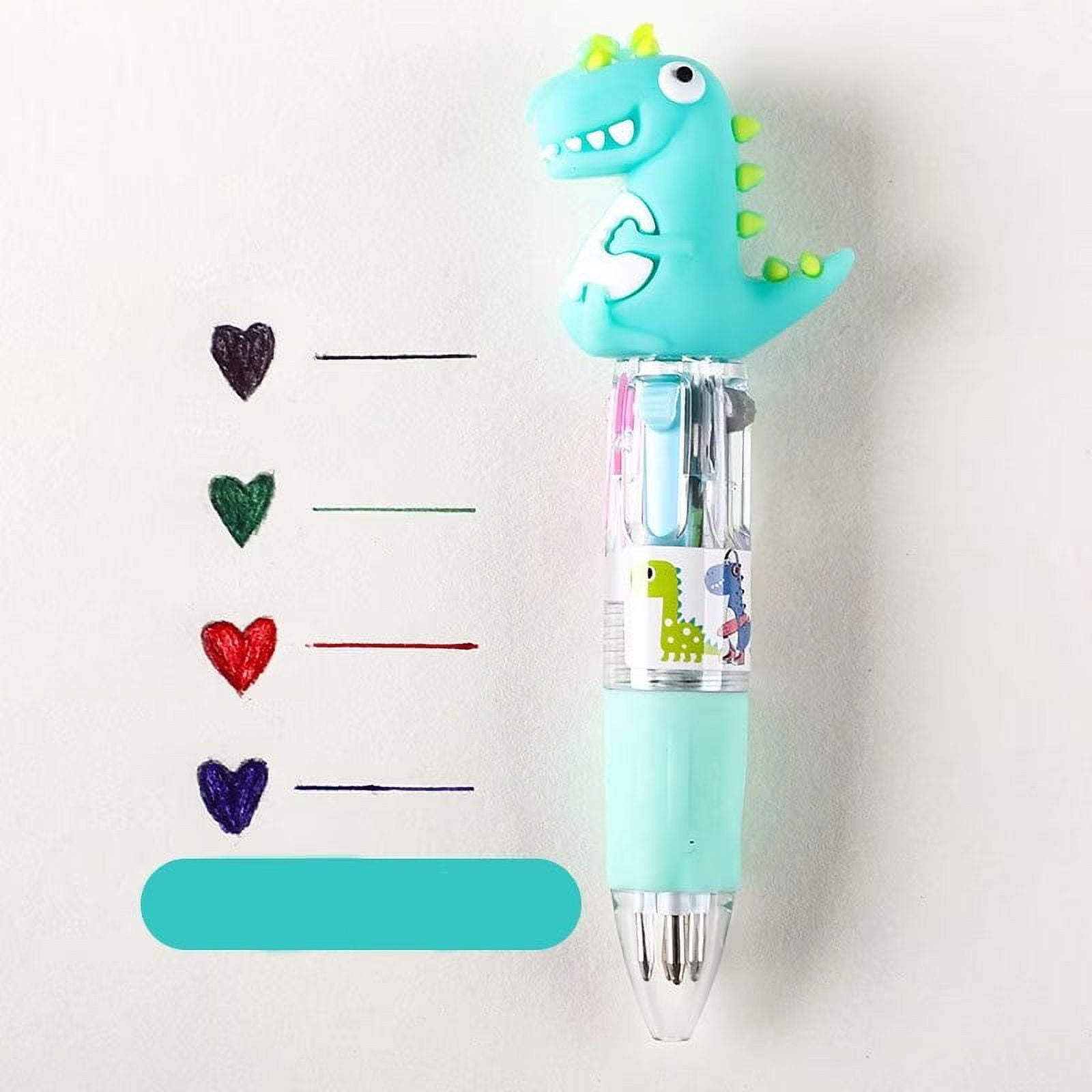 12 PCS Dinosaur Ballpoint Pens, 4-in-1 Retractable gel pens, Cute Mini  Cartoon Pens For kids Women Adults Teens, Multicolor Pens for Office School