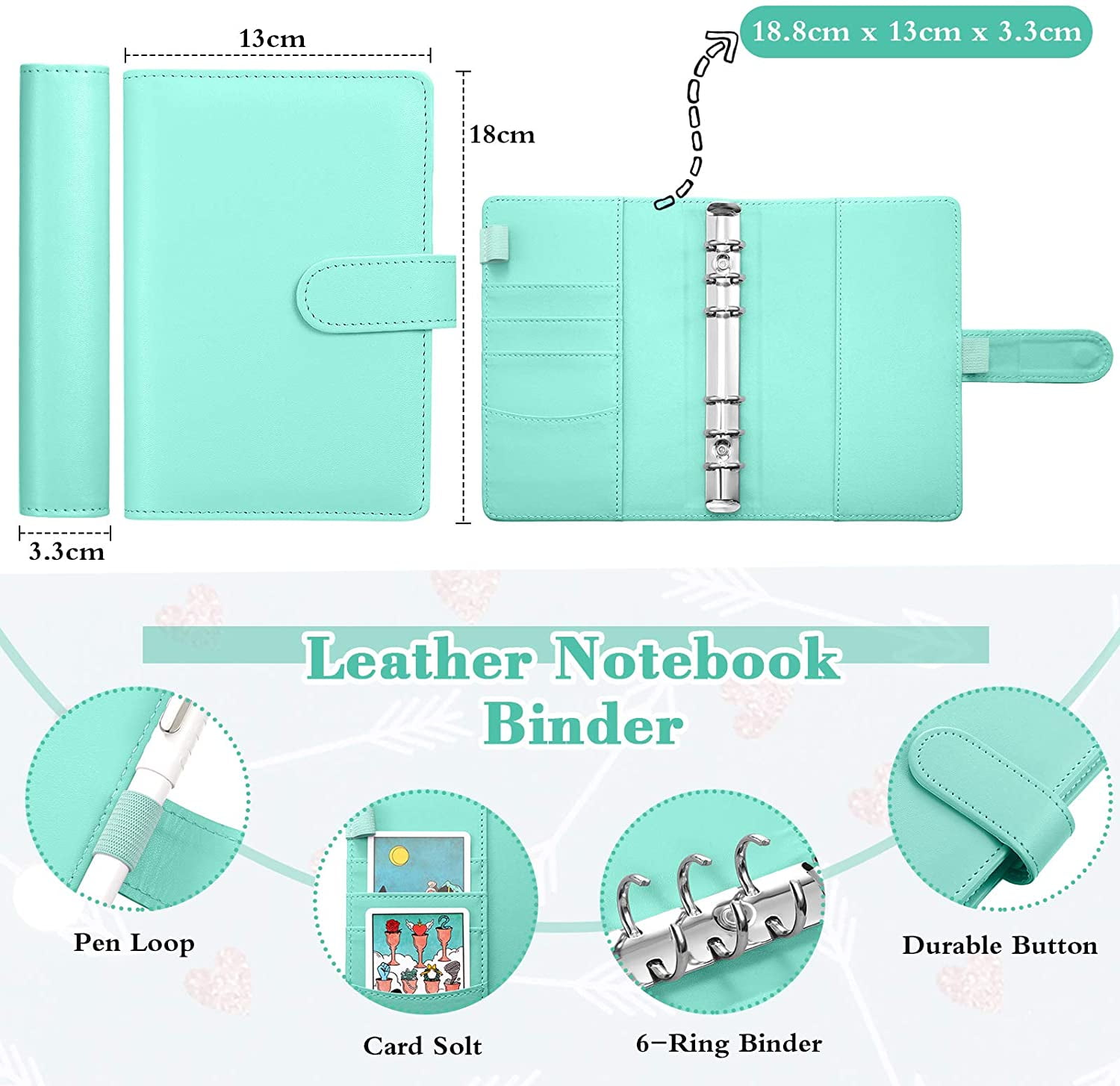 Bundle 3 Pack A6 Refill Paper Black Antner 27pcs A6 PU Leather Binder Budget Cash Envelopes System 
