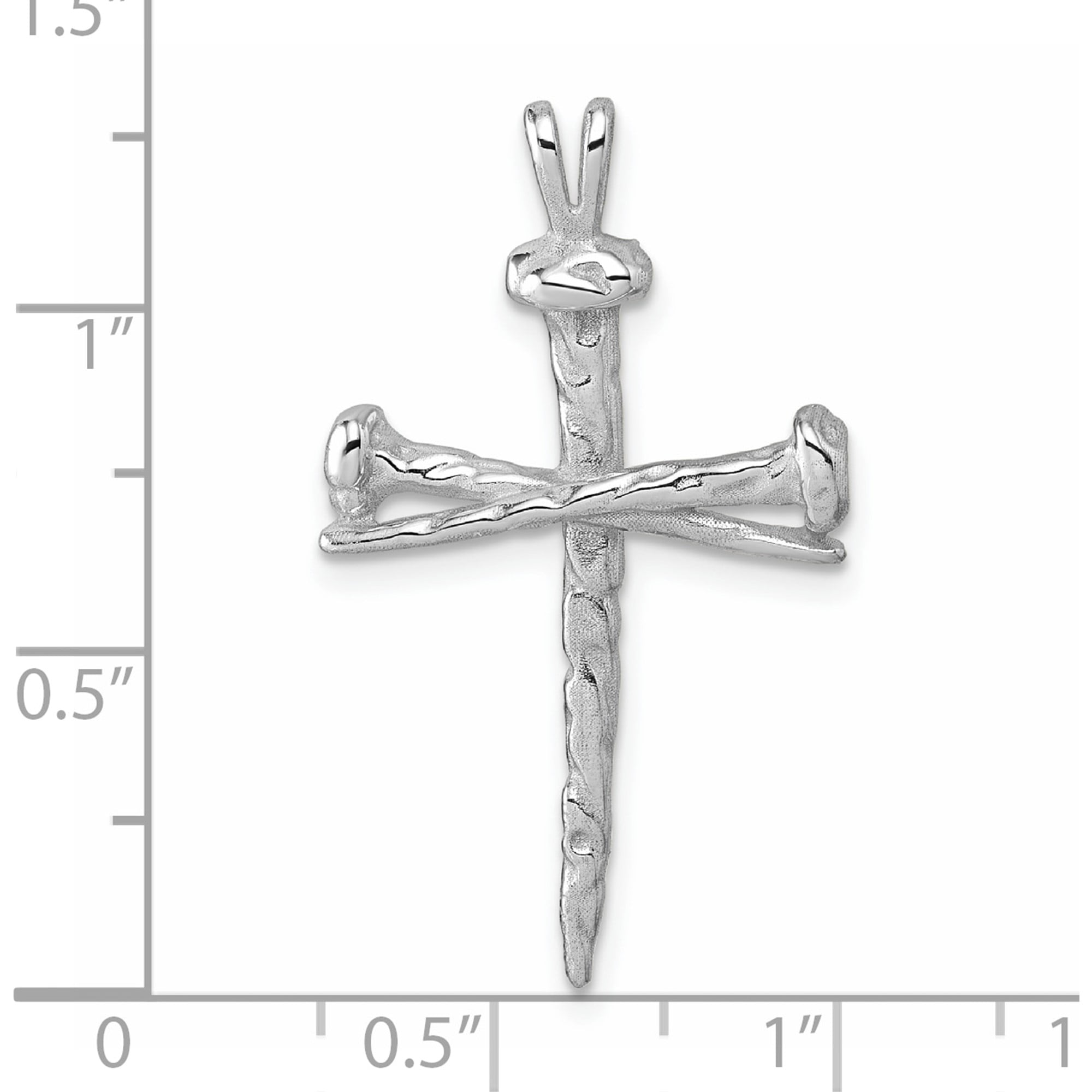 14K White Gold Nail Cross Charm Material Primary - Sculptural Fashionable Radiant Ideal for collectors and jewelry lovers