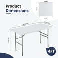 thumbnail image 4 of edx 4FT Folding Table, Outdoor Indoor Heavy Duty Portable with Carrying Handle for Camping, White,23.62"W x 48.03"D x 29.13"H, 4 of 9
